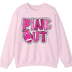 5.2 Pink Out Football Game Day Sweatshirt, Breast Cancer Awareness Cheerleading Pink Football Crewneck