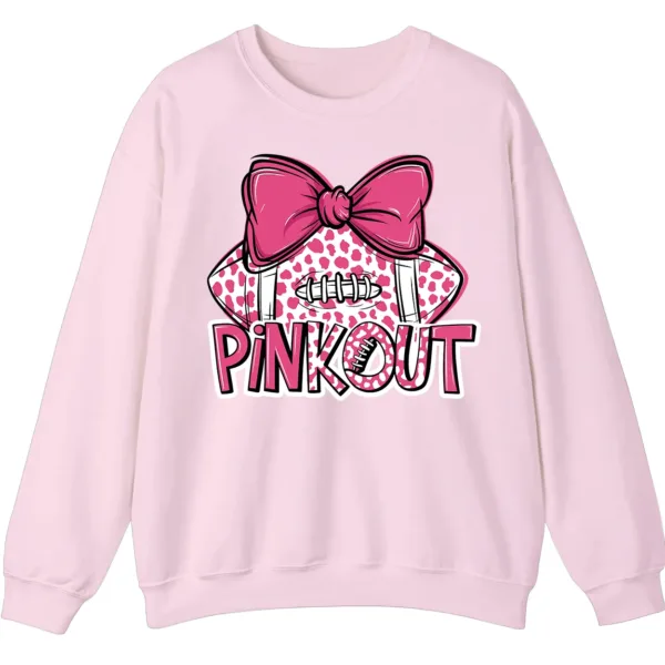 5.2 Pink Out Football Game Day Sweatshirt, Breast Cancer Awareness Cheerleading Pink Football Crewneck