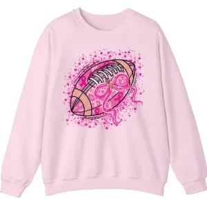 5.2 Pink Out Football Game Day Sweatshirt, Breast Cancer Awareness Cheerleading Pink Football Crewneck