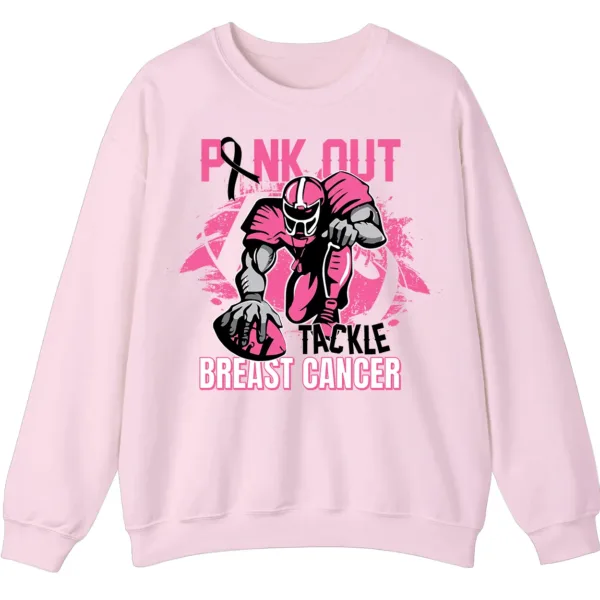 5.2 Pink Out Football Game Day Sweatshirt, Breast Cancer Awareness Cheerleading Pink Football Crewneck