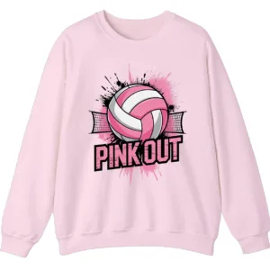 5.2 Volleyball Pink Out Gameday Sweatshirt, Breast Cancer Awareness Crewneck