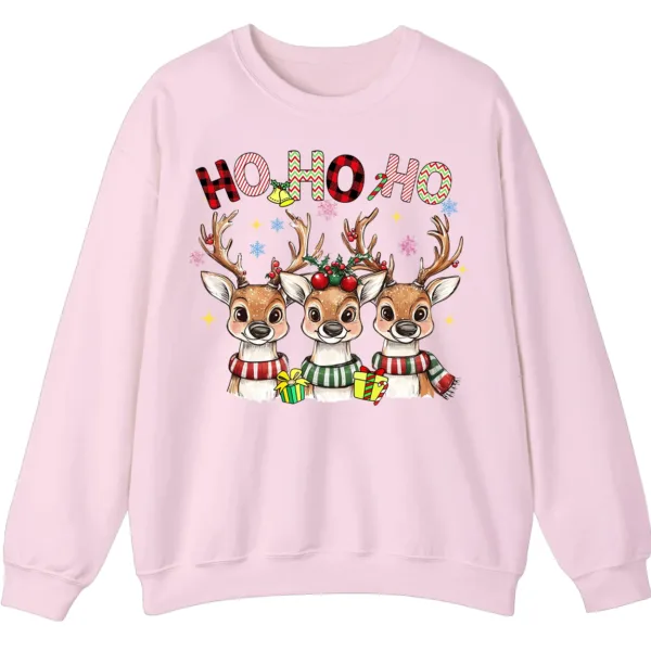 5.2 Reindeer Plaid Scarf Christmas Sweatshirt, Funny Ho Ho Holiday Shirt