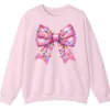Pink Christmas Lights Bow Sweatshirt