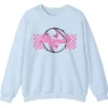 Mama Pink Glitter Softball Sweatshirt, Checkered Game Day Crewneck, Baseball Mom Pullover, Cute Sports Mom Gift