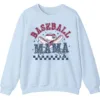 Distressed Baseball Mama Sweatshirt, Retro Game Day Crewneck, Checkered Softball Mom Pullover