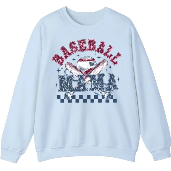 Distressed Baseball Mama Sweatshirt, Retro Game Day Crewneck, Checkered Softball Mom Pullover