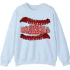 Baseball Red Stitches Typography Sweatshirt, Bold Game Day Fan Crewneck, Minimalist Sports Pullover