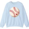 5.3 Vintage Baseball Heart Design Pullover Sweater Unisex