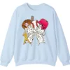 Feminine Glitter Baseball Bow Crewneck Sweatshirt Pink