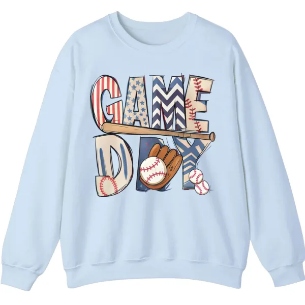 Game Day Baseball Patriotic USA Crewneck Sweatshirt