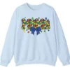 Cute Colorful Puzzle Piece Mama Crewneck, Autism Awareness Bubble Letters Sweatshirt