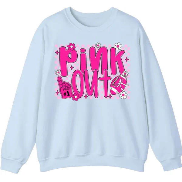 Pink Out Football Breast Cancer Fighter Support Crewneck