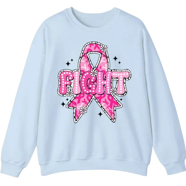 FIGHT Breast Cancer Warrior Pink Ribbon Crewneck Sweatshirt