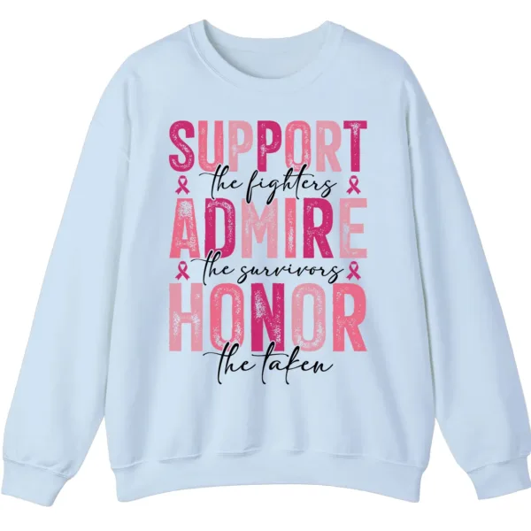 5.3 Breast Cancer Awareness Pink Ribbon Sweatshirt, Support Admire Honor Fighter Survivor Shirt