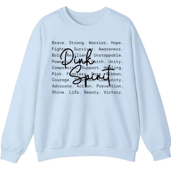 Pink Spirit Breast Cancer Awareness Sweatshirt, Warrior Hope Survivor Word Cloud Shirt