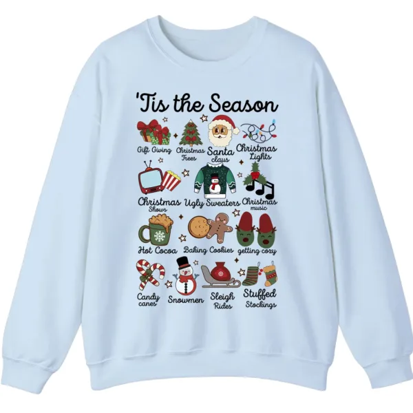 'Tis The Season Christmas Sweatshirt, Hot Cocoa Cookie Holiday Crewneck