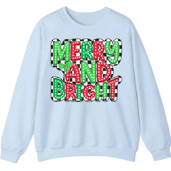 Merry And Bright Checkerboard Christmas Sweatshirt