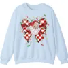 5.3 Retro Santa Bow Sweatshirt – Christmas Checkerboard Holiday Crewneck