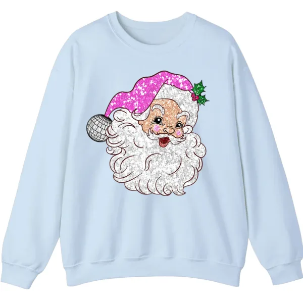 5.3 Sparkly Pink Disco Santa Claus Sweatshirt