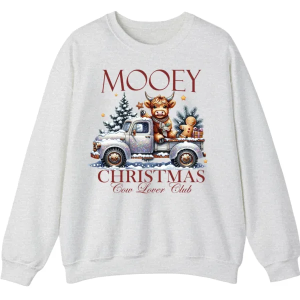 5.4 Mooey Christmas Highland Cow Truck Sweatshirt