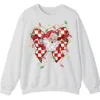 5.4 Retro Santa Bow Sweatshirt – Christmas Checkerboard Holiday Crewneck