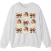 5.4 Leopard Print Bows & Santa Christmas Sweatshirt