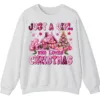Just A Girl Who Loves Christmas Pink Gingerbread House Sweatshirt - Cute Plaid Holiday Crewneck