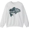 Patriotic Bass Fishing Crewneck Sweatshirt - USA Flag Fish Graphic