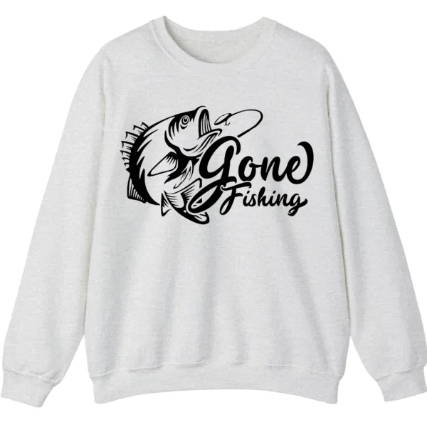 5.4 "Gone Fishing" Crewneck Sweatshirt - Classic Bass Graphic Apparel