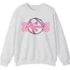 Mama Pink Glitter Softball Sweatshirt, Checkered Game Day Crewneck, Baseball Mom Pullover, Cute Sports Mom Gift