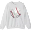 Glitter Sparkle Baseball Softball Sweatshirt, Bling Game Day Fan Crewneck, Women's Diamond Dust Sports Pullover Gift