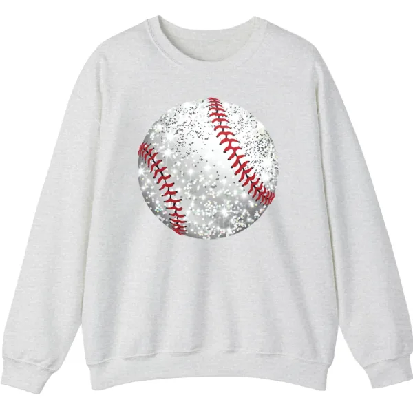 Glitter Sparkle Baseball Softball Sweatshirt, Bling Game Day Fan Crewneck, Women's Diamond Dust Sports Pullover Gift