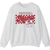 Distressed Checkered Baseball Mama Sweatshirt, Bow Pullover, Vintage Game Day Sports Mom Crewneck