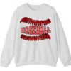 Baseball Red Stitches Typography Sweatshirt, Bold Game Day Fan Crewneck, Minimalist Sports Pullover