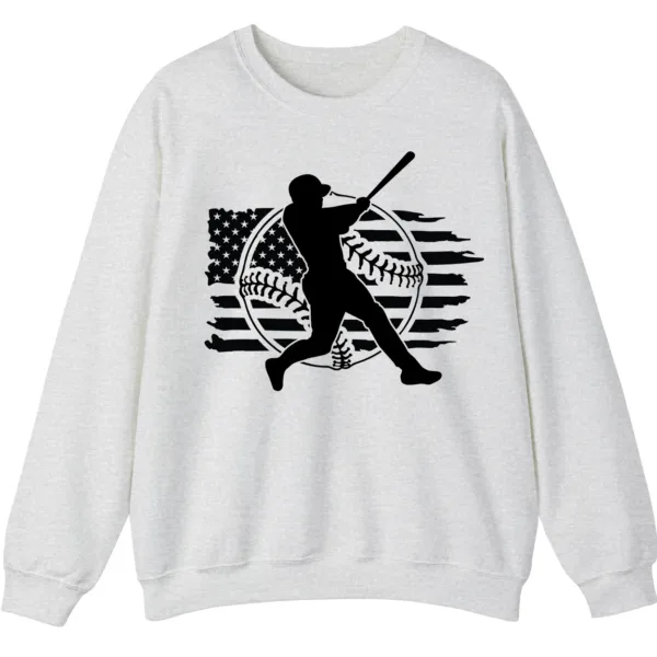 5.4 Baseball Player American Flag Crewneck Sweatshirt