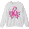 FIGHT Breast Cancer Warrior Pink Ribbon Crewneck Sweatshirt
