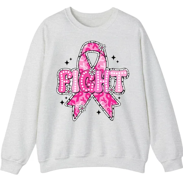 FIGHT Breast Cancer Warrior Pink Ribbon Crewneck Sweatshirt