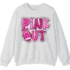 5.4 Pink Out Football Game Day Sweatshirt, Breast Cancer Awareness Cheerleading Pink Football Crewneck
