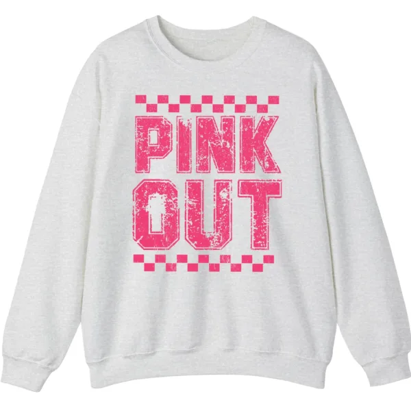5.4 Pink Out Football Game Day Sweatshirt, Breast Cancer Awareness Cheerleading Pink Football Crewneck