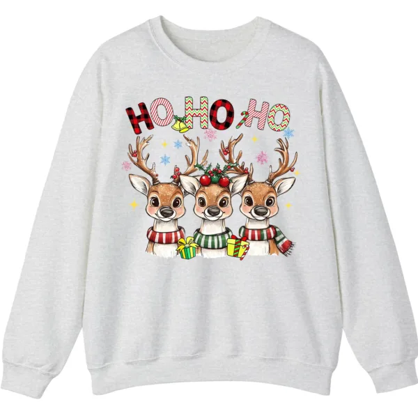 5.4 Reindeer Plaid Scarf Christmas Sweatshirt, Funny Ho Ho Holiday Shirt