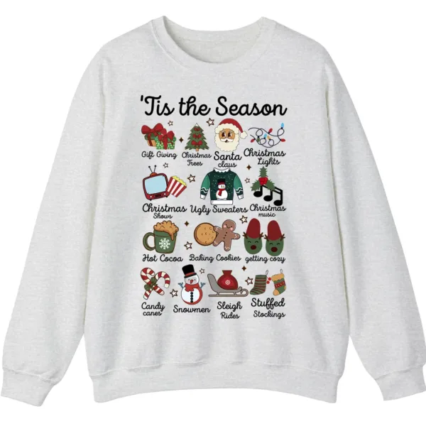'Tis The Season Christmas Sweatshirt, Hot Cocoa Cookie Holiday Crewneck