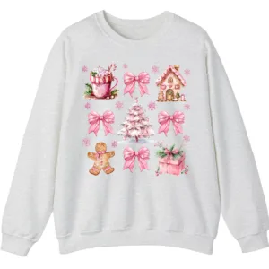 Pink Christmas Cottage Holiday Sweatshirt