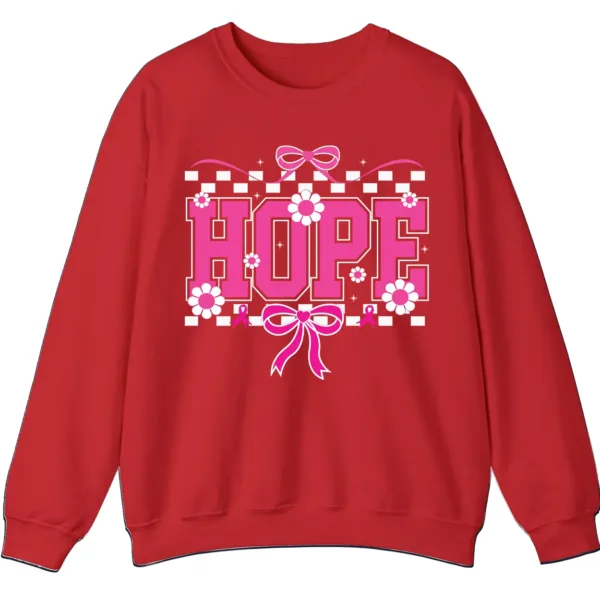 HOPE Breast Cancer Awareness Pink Ribbon Crewneck Sweatshirt