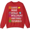 Always Unique Totally Intelligent Mysterious Autism Acronym Sweatshirt, Positive Neurodiversity Pullover