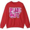 5.5 Pink Out Football Game Day Sweatshirt, Breast Cancer Awareness Cheerleading Pink Football Crewneck