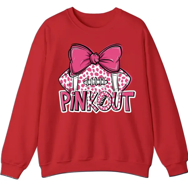 5.5 Pink Out Football Game Day Sweatshirt, Breast Cancer Awareness Cheerleading Pink Football Crewneck