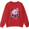 Volleyball Pink Out Gameday Sweatshirt, Breast Cancer Awareness Crewneck