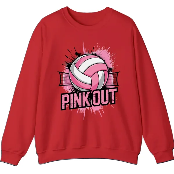 Volleyball Pink Out Gameday Sweatshirt, Breast Cancer Awareness Crewneck