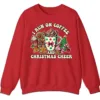 I Run On Coffee & Christmas Cheer Sweatshirt, Funny Holiday Cocoa Mug Cookie Shirt