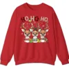 5.5 Reindeer Plaid Scarf Christmas Sweatshirt, Funny Ho Ho Holiday Shirt